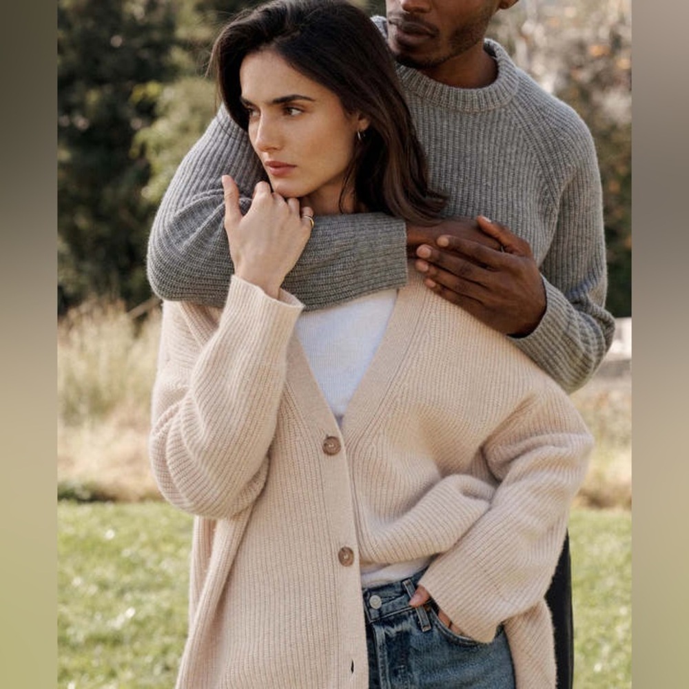 Jenni Kayne Cashmere Cocoon Cardigan in Oatmeal - Picture 3 of 8